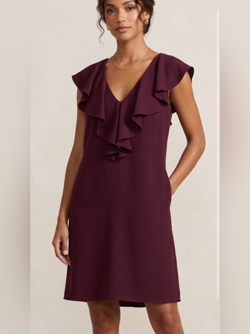 Amanda Uprichard Ruffle Front Sleeveless Dress